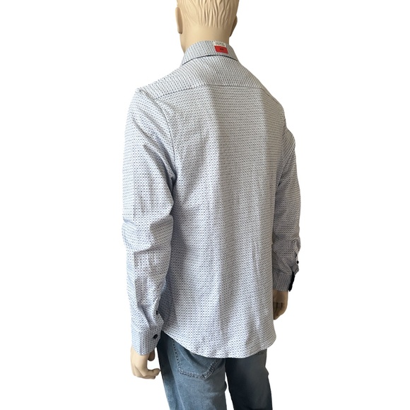 Modern English Button Front Shirt Long Sleeve 100% Cotton - Picture 2 of 11